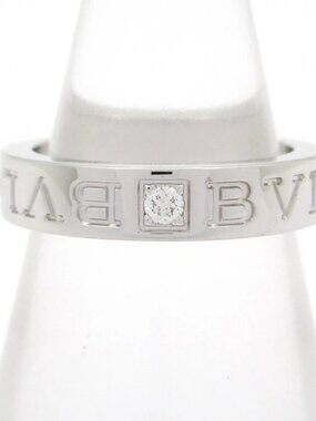BVLGARI BVLGARI BVLGARI Double Logo Diamond 18K White Gold Diamond - Ring